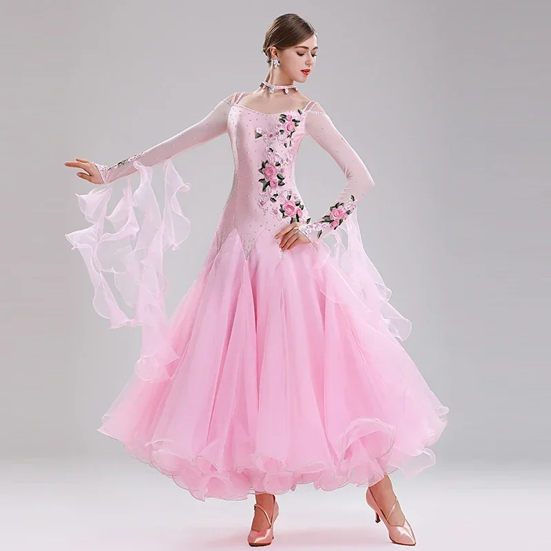 

Modern Dance Competition Dress Elegant Women Performance Ballroom Dance Dress Big Swing Tango Foxtrot Waltz Standard Clothes