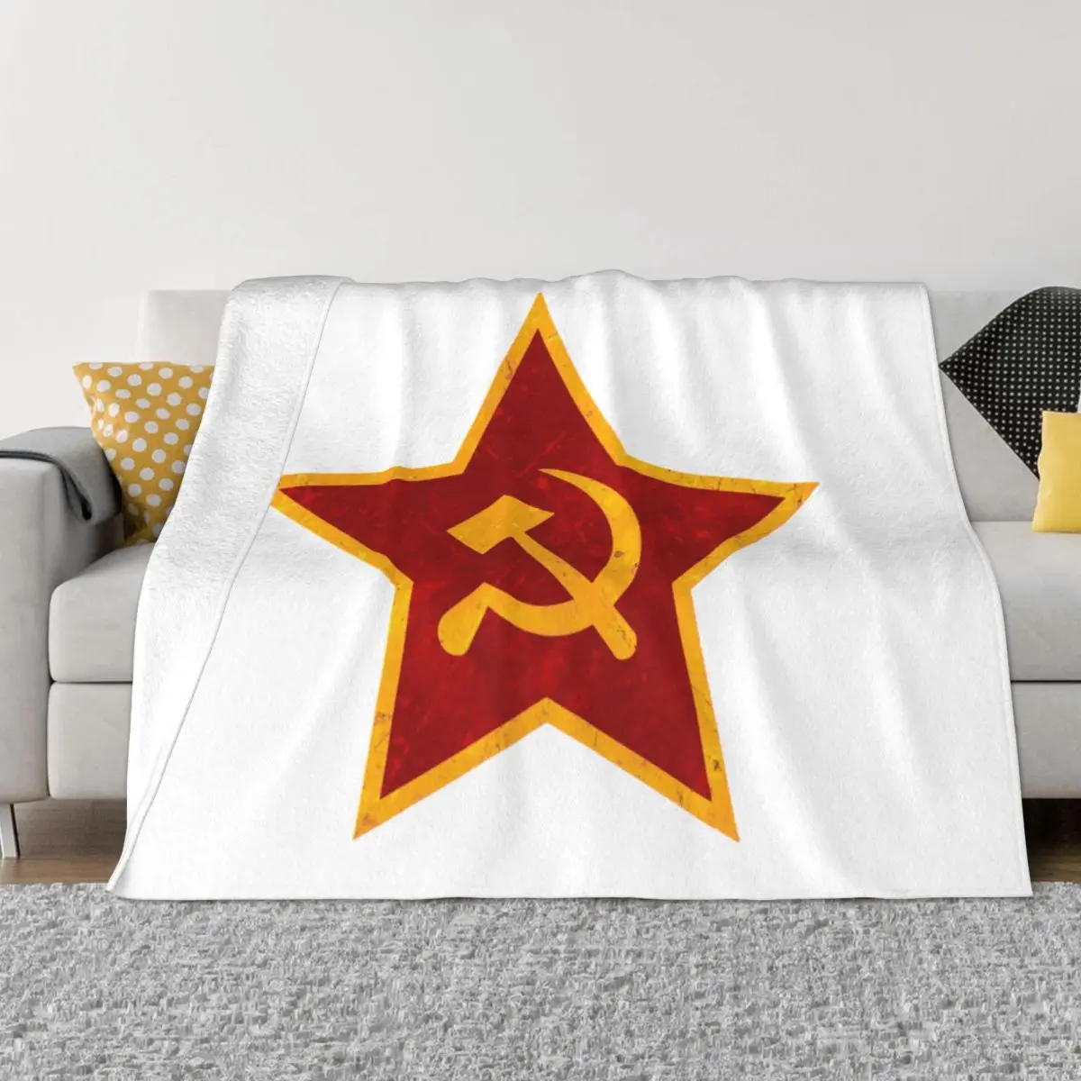 

CCCP Star Soviet Union USSR 5 Blanket Soft Warm Flannel Throw Blanket Cover for Bed Living room Picnic Travel Home Sofa