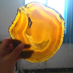 14-6CM Citrine Crystal AGATE SLAB Geode Slice Mineral Coaster Healing Reiki Decoration