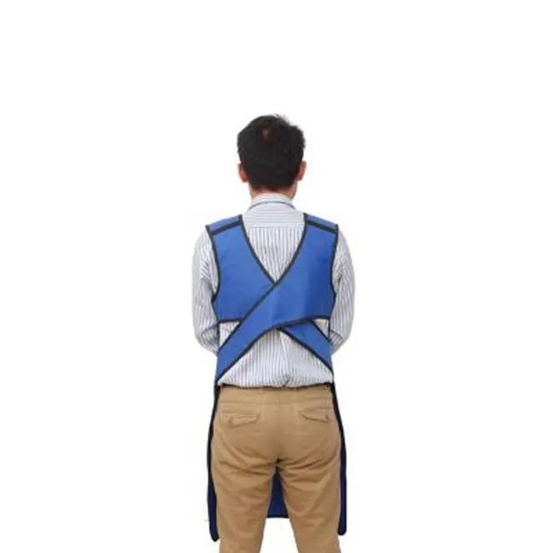 0.35mm Pb Medium Lead Apron with Cap and Collar Blue Radiation Protection Vest for X-Ray and Medical Imaging Safety