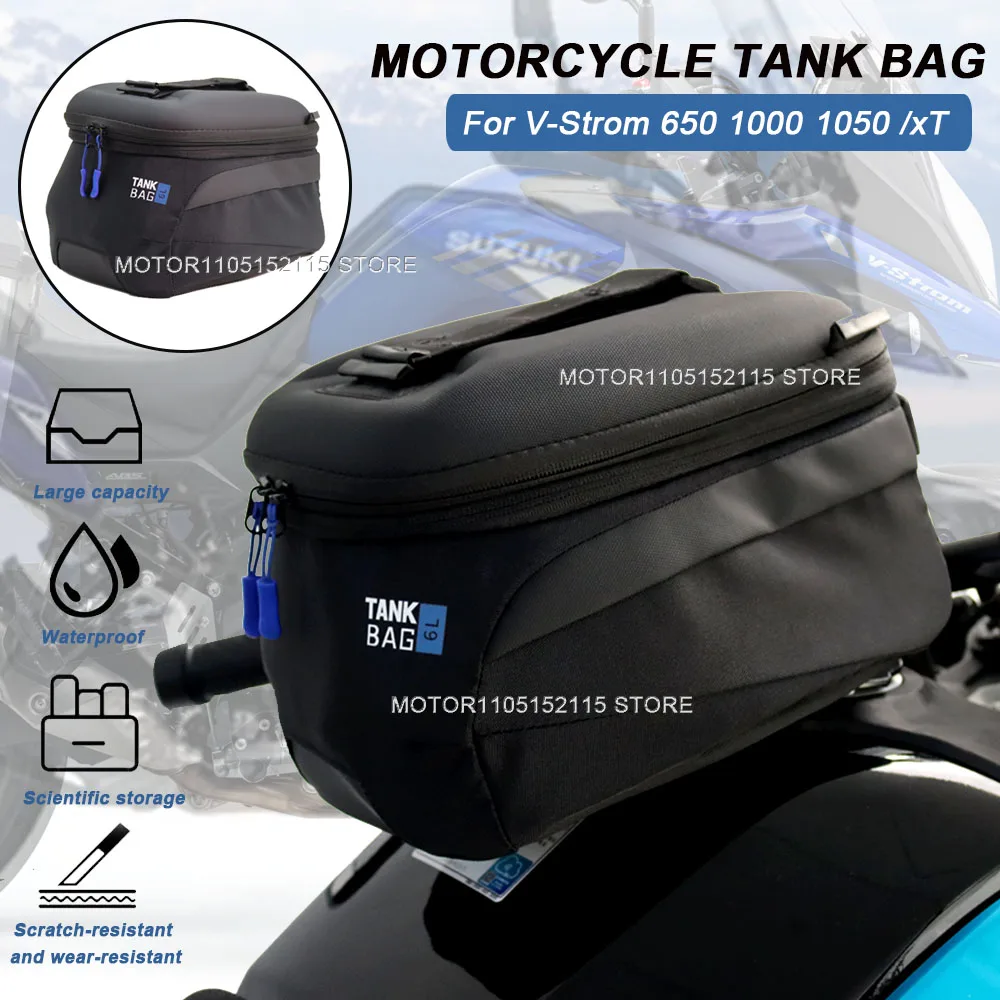 New For Suzuki V-Strom 650 1000 1050 /xT Buckle Magnetic Motorcycle Tank Bag Waterproof Tool Bag Universal Black