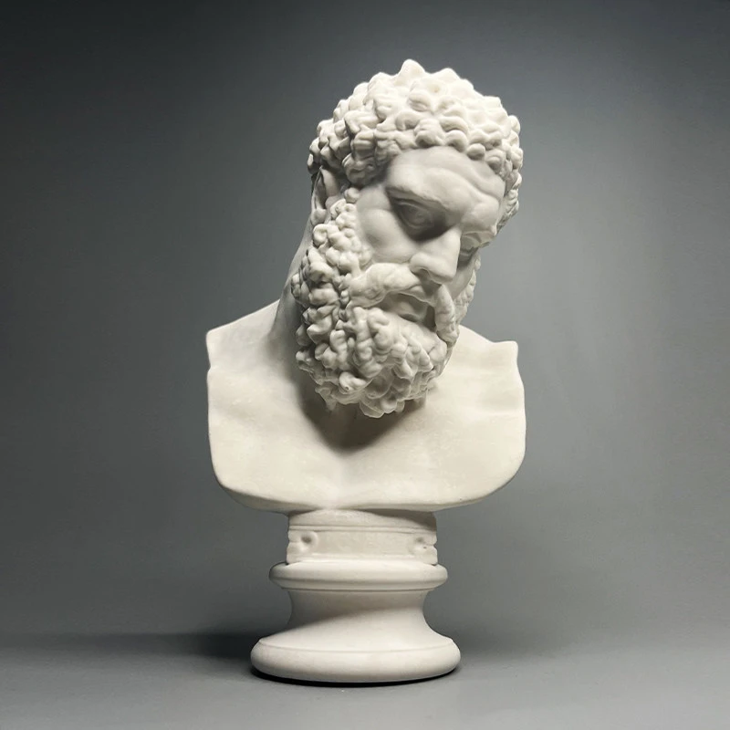 Hercules Plaster Bust Statue Greek Mythology Figurine for Shelf Decor Aesthetic Roman Sculpture Sketching Model Desk Accessories