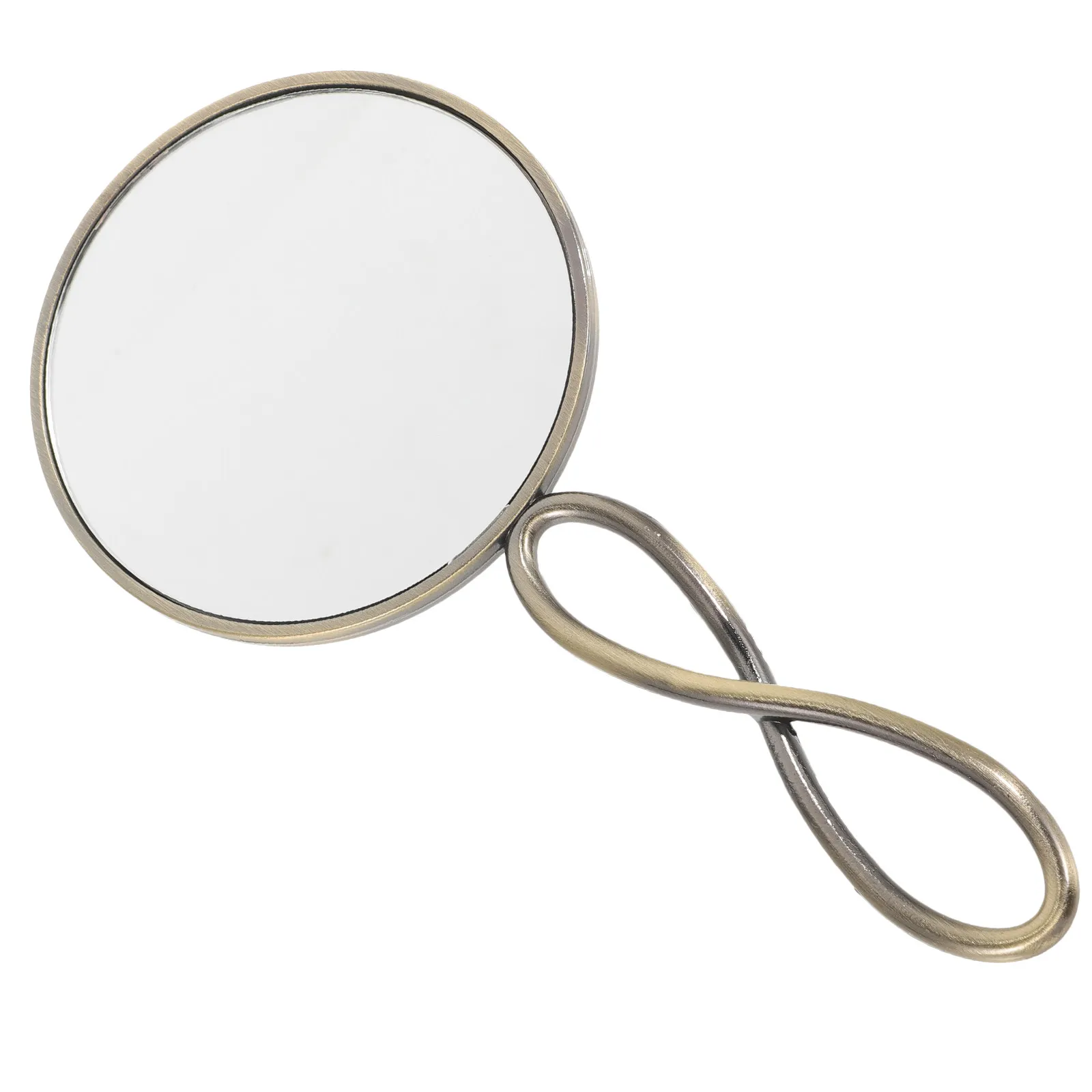 Portable Hand Mirror Vintage Design Ergonomic Handle Compact Size for Makeup Travel Bedroom Living Room Jewelry Store Use