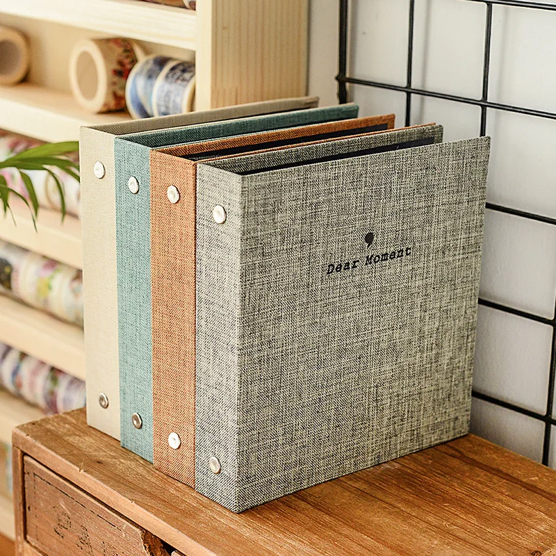 Simple Cotton and Linen Cloth Surface Storage of Celebrity Albums Small Cards Movie Tickets Loose Leaf Album