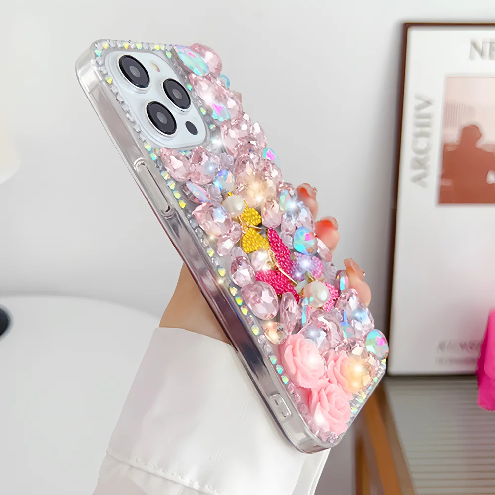 Роскошный блестящий чехол для телефона с 3D бабочкой и камелией для XiaoMi Poco X7 Pro 5G X6 X5 X4 X3, чехлы с блестками