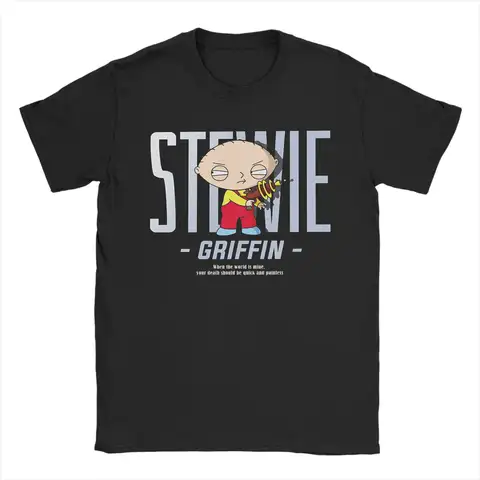 Roliga familjer killar STEWIE GRIFFIN T-shirts för män kvinnor Rund hals Kortärmade toppar bomull SommartopparToppar 8 best sales Family Guy-t-shirt - №3