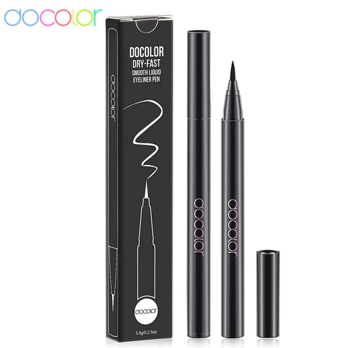 Docolor-delineador de ojos líquido negro mate, resistente al agua, de larga duración, resistente al sudor, secado rápido, herramienta cosmética de maquillaje