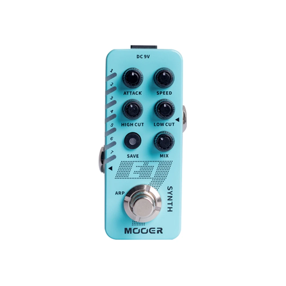 MOOER nuevo Micro E7 sintetizador polifónico Mini Pedal de efecto de guitarra eléctrica 7 tonos de sintetizador arpalizador Individual para cada tono