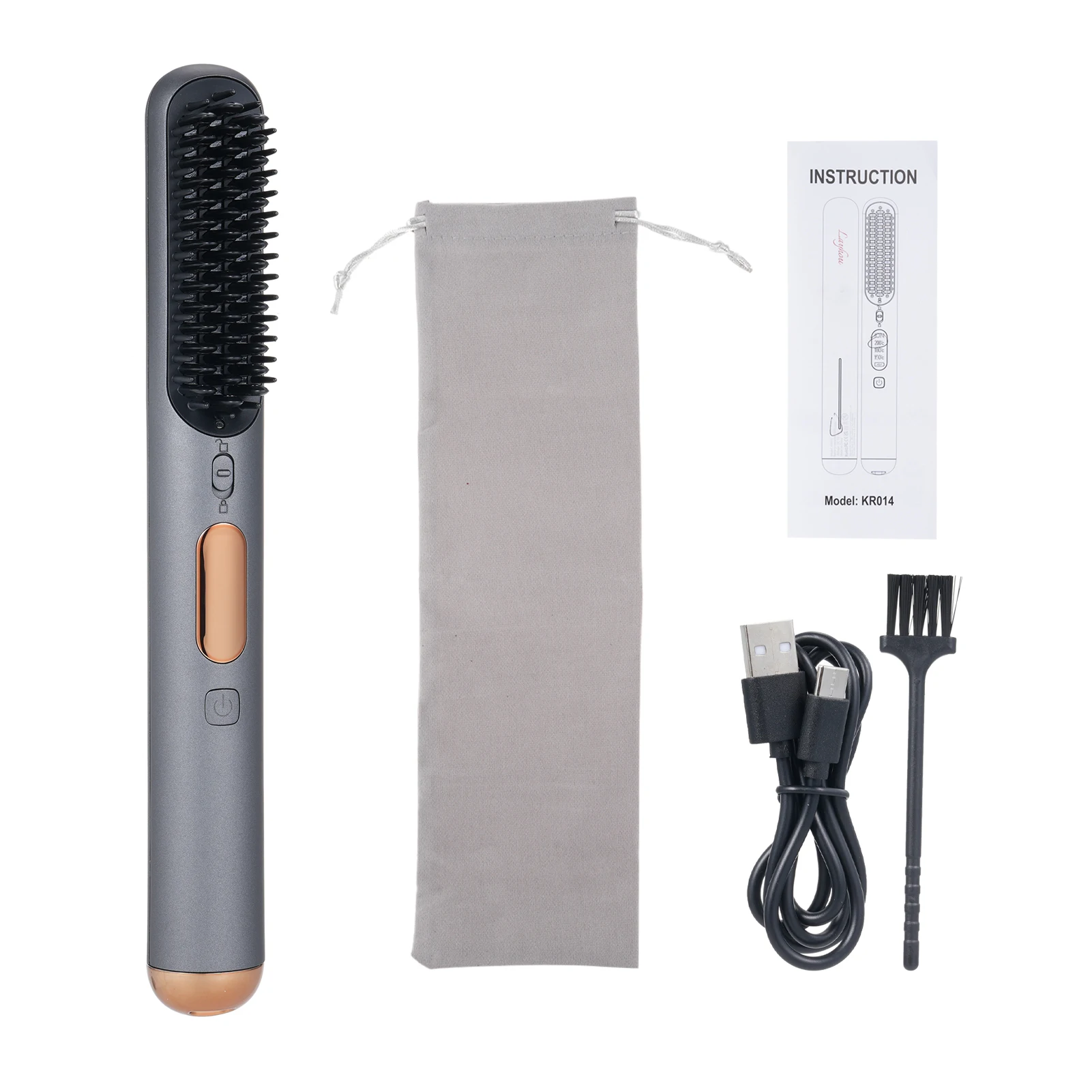 Electric Hot Comb Straight Hair Straightener Comb Straightening Brush Negative Ion Multifunctional Anti-Scalding Styling Tool