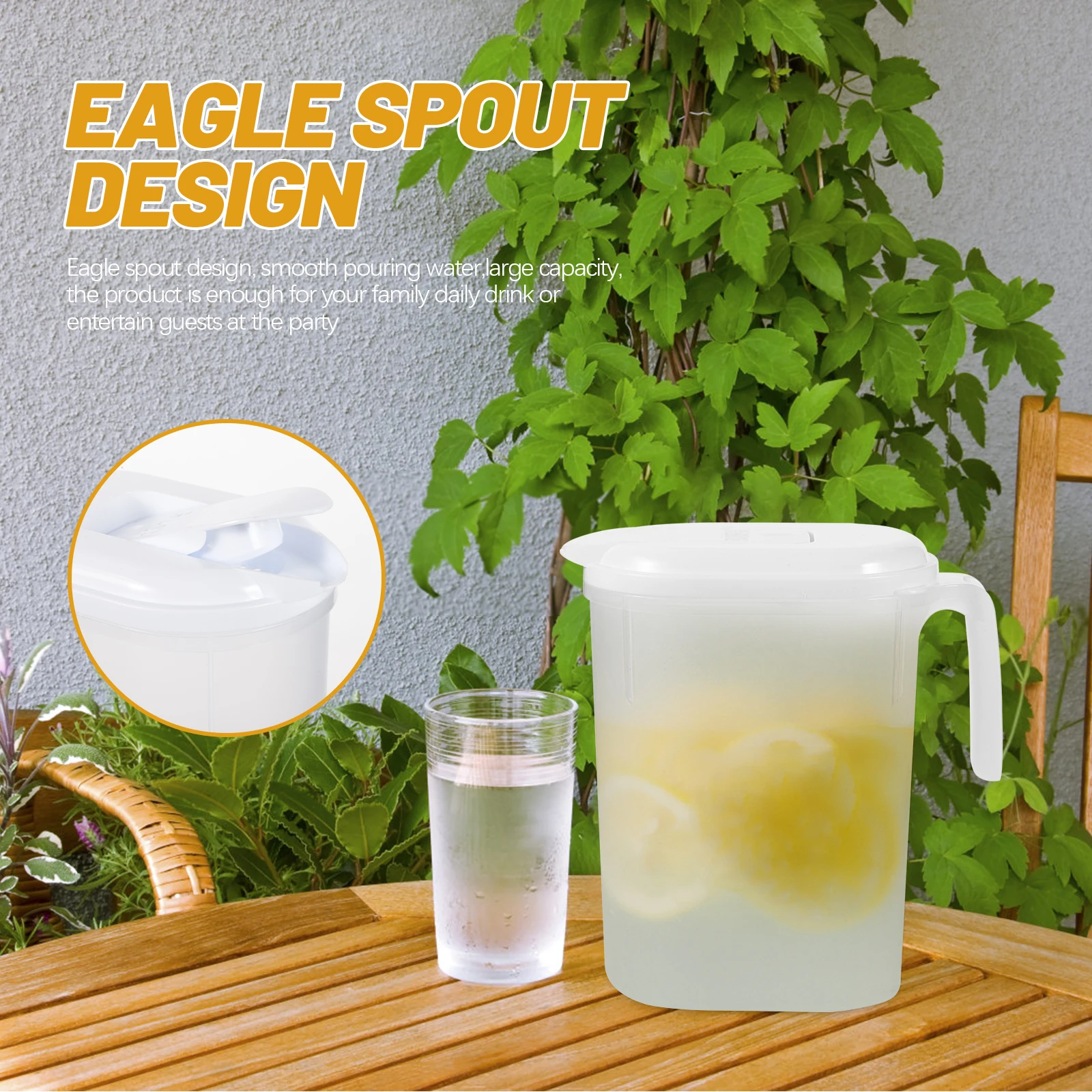 

Plastic Pitcher Water Jug Lid for Home Office Large Capacity Cold Drink Containers Juicer Machine Fridge Beverage