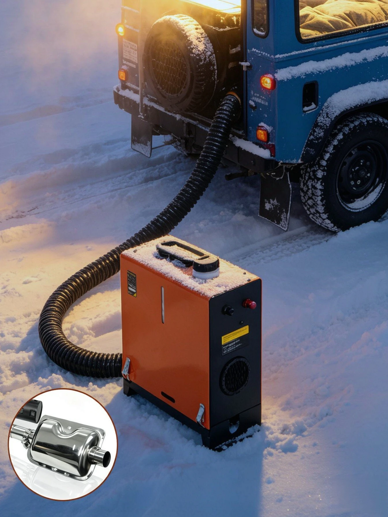Sunster TR3 8KW All-in-One Diesel Parking Heater,12V/24V,Aluminum Alloy Upgrade,LCD Remote,0.11-0.38L/H Low Fuel,5L Tank 20H,Safety Protect,Complete Accessories for RV Camper Van Truck Caravan