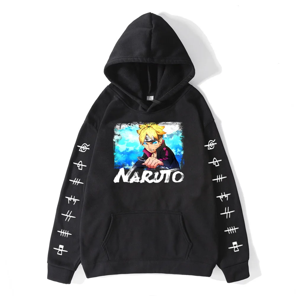 Naruto Anime Printed Hoodie Loose Comfy Hoodie Jacket Trendy Harajuku Style Streetwear Men Clothing Y2k Top