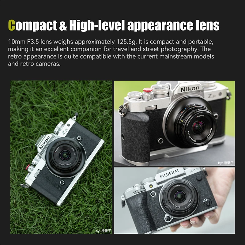 7 شرفي 10 ملم F3.5 APS-C 108 °   عدسة تركيز ثابتة بزاوية واسعة للغاية لكاميرا Sony E Fujifilm XF Nikon Z Micro M4/3 Mount
