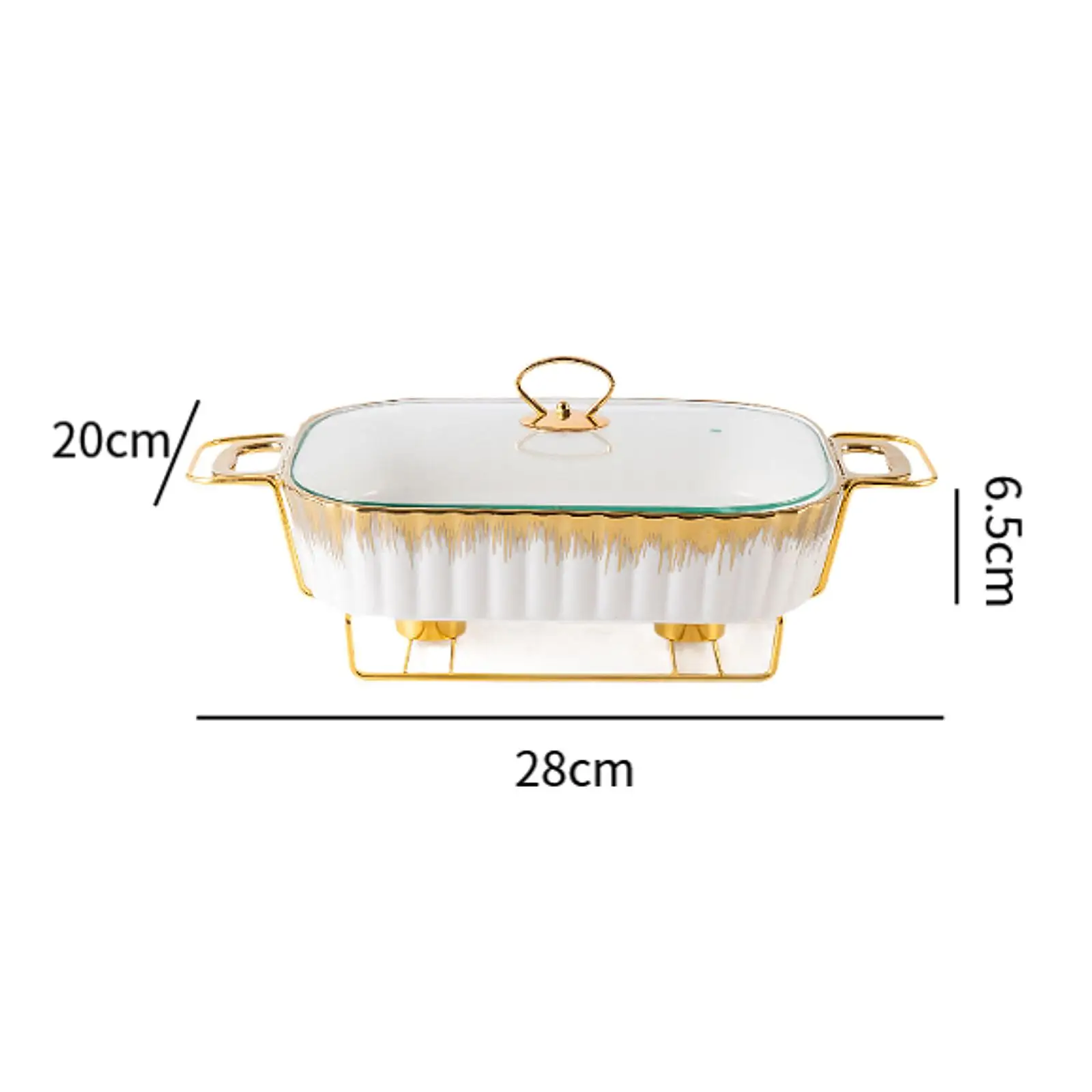 Chafing Dish Food Plate Food Tray Clear Lid Transparent Cover Buffet Dish Tray for Picnic Banquet Entertaining Wedding Parties