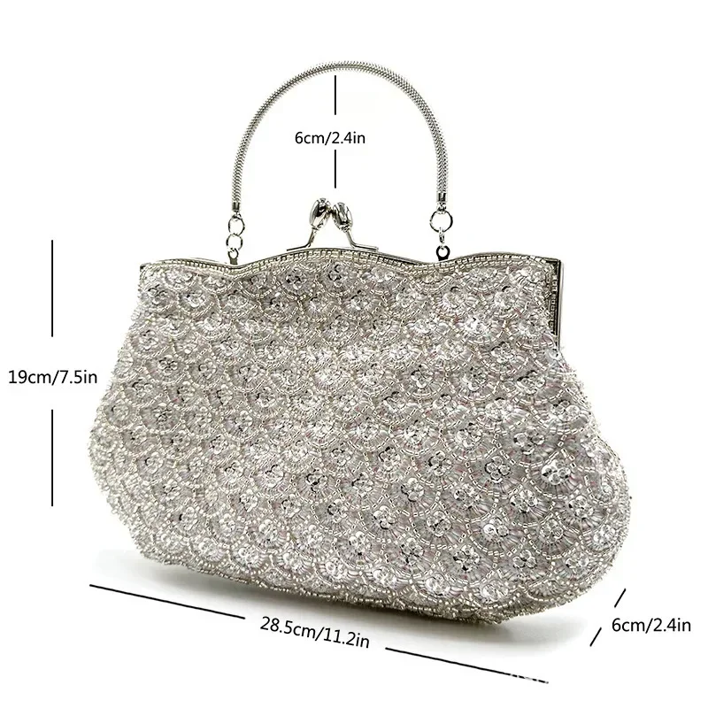 Fashion Women Evening Bag Elegant Glitter Pleated Ladies Clutch Party Wedding Shoulder Crossbody Bags Banquet Handbag