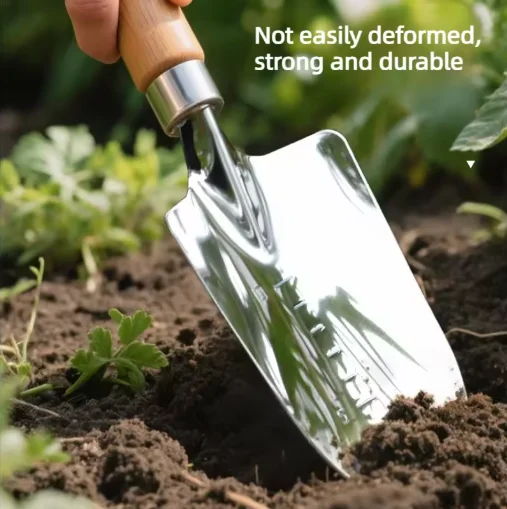 Hand Weeding Tools, Stainless Steel Wood Handle Weeder Puller Cutter Multifunction Garden Transplant Tool