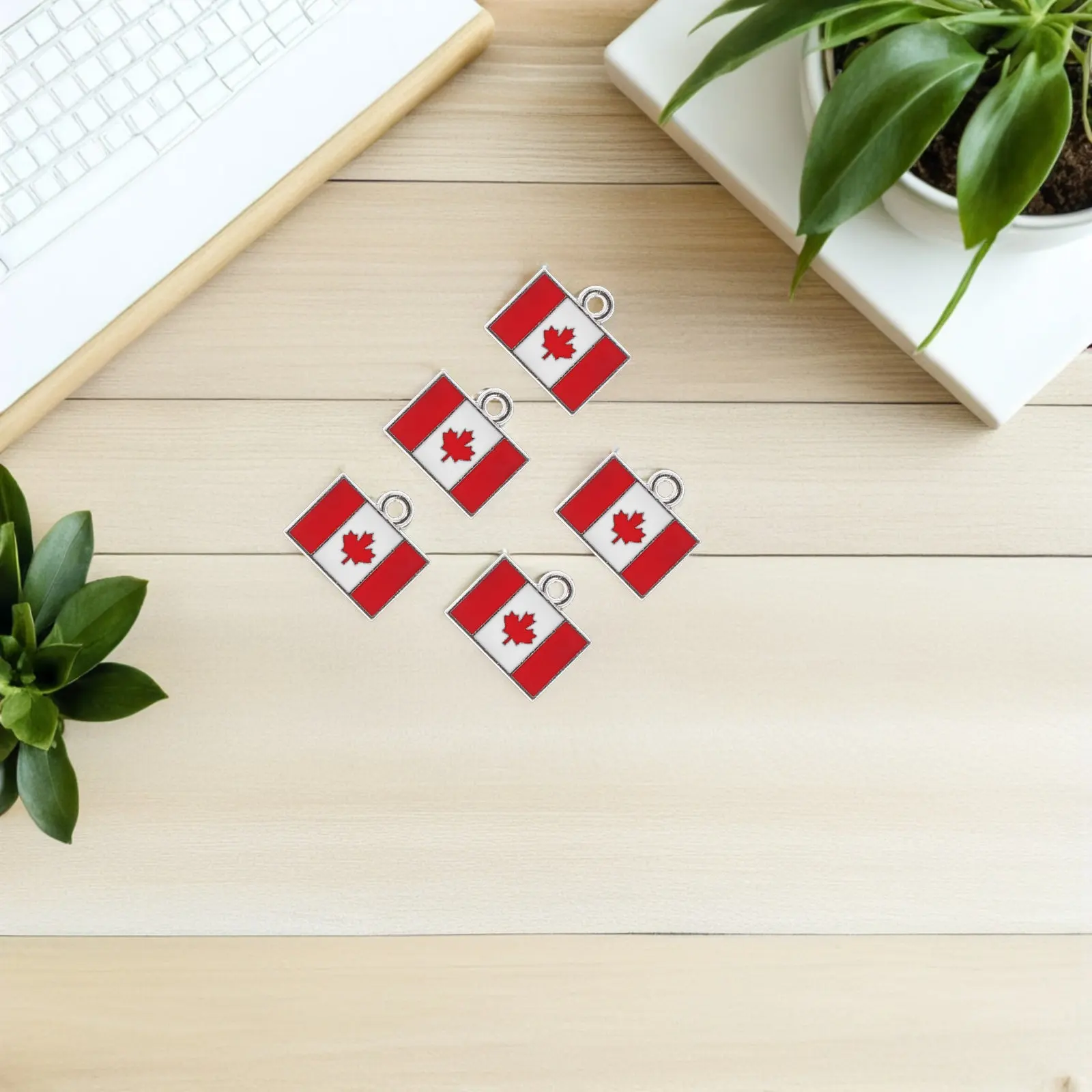 

20Pcs Canadian Flag Charm Pendants Metal Alloy Fade Resistant for DIY Jewelry Making Craft Supplies Bracelet Necklace Earring