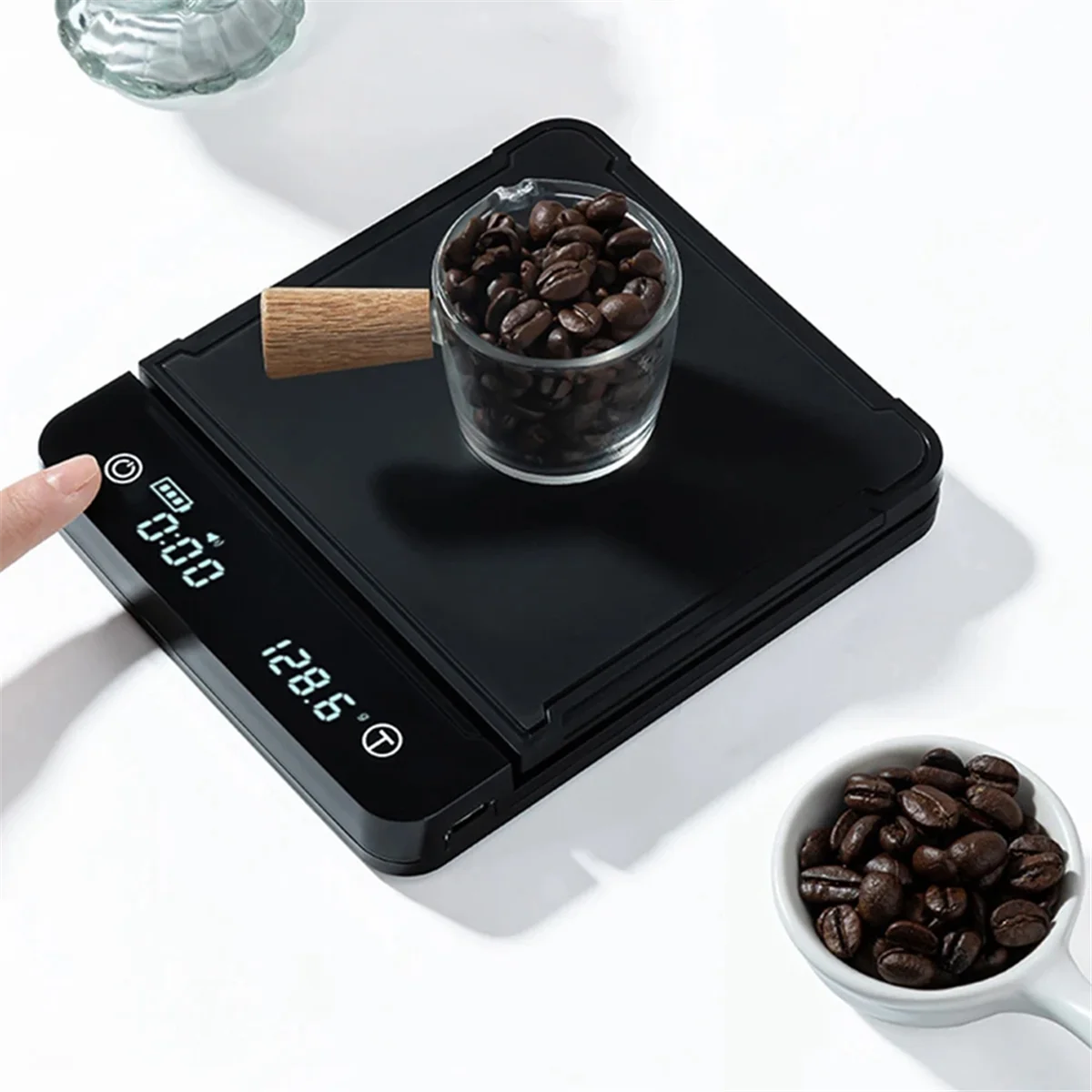 ABIY Coffee Scale Electronic Scale Time Charging Hand Pour LED Screen Italian Coffee Scale Kitchen Home Use