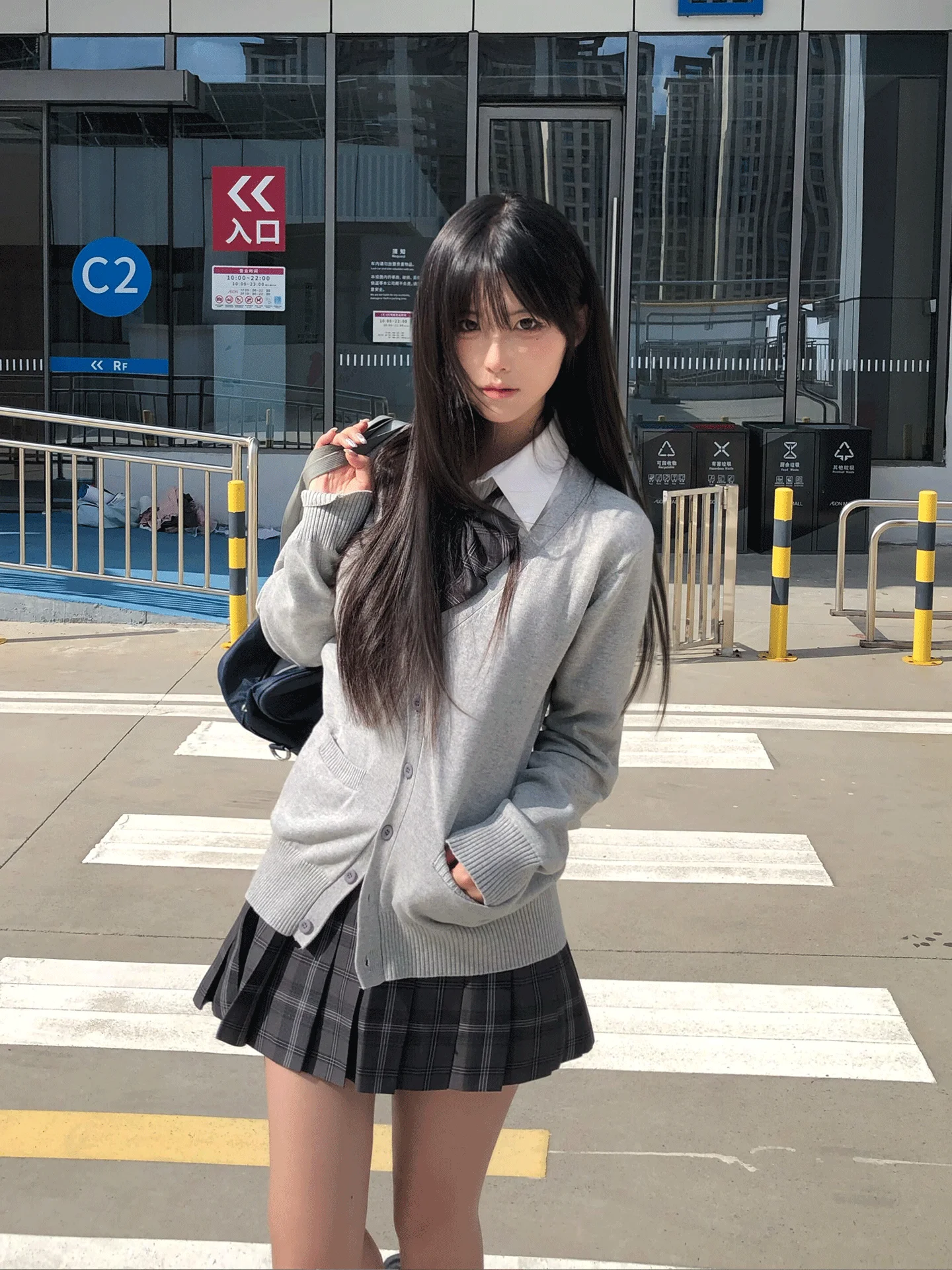 

Light ey Knitted Cardigan Long Sve Women's Outerwear Autumn Winter Commute Sle Slim Fit V-Ne Single Button Closure