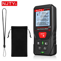 NJTY 50m 100m 200m Laser Meter Digital Handheld Tape Measure RED Laser with Portable Bag Lanyard Data Records IP54 Rangefinder