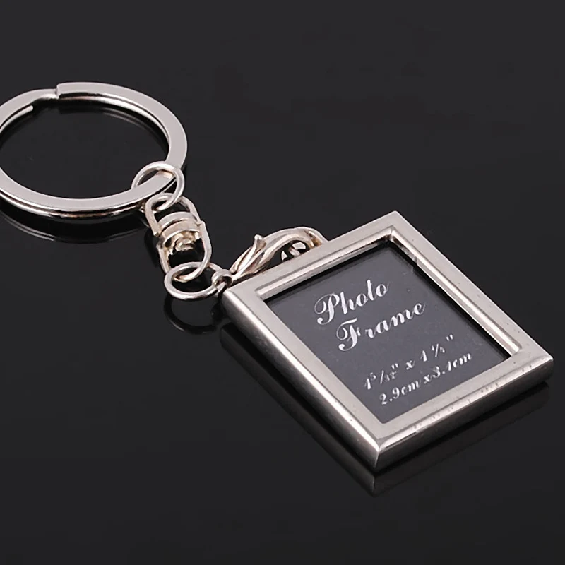 Foto-schlüsselanhänger 7 Designs Mini Kreative Metall Legierung Herz Platz Runde Oval Legen Bilderrahmen Schlüsselanhänger Llaveros Keychain – Detail 3
