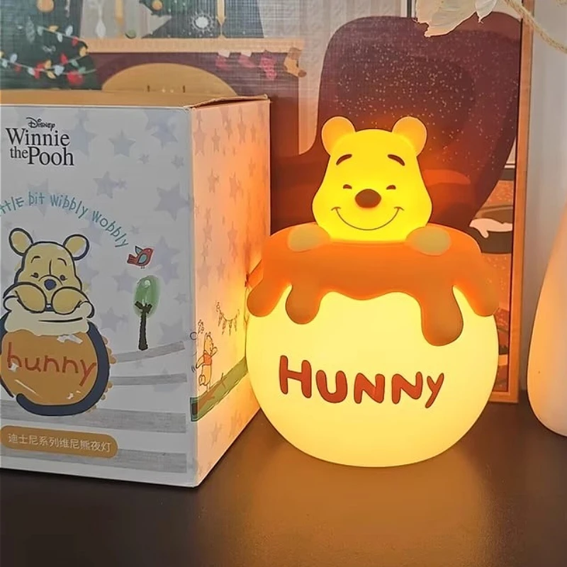 

14.9cm Movie Peripherals Silicone Winnie The Pooh Night Light Creative Bedside Lamp Cartoon Sleep Decor Desktop Ornament Gift