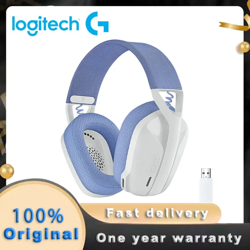 Logitech G435 Bluetooth Wireless Gaming Headset 7.1 Surround Sound Compatible Gaming and Music Built-in Microphone Headphones