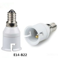 White E14 to B22 Led Light Lamp Holder Converter Screw Bulb Socket Adapter LED Saving Light Lamp Bases