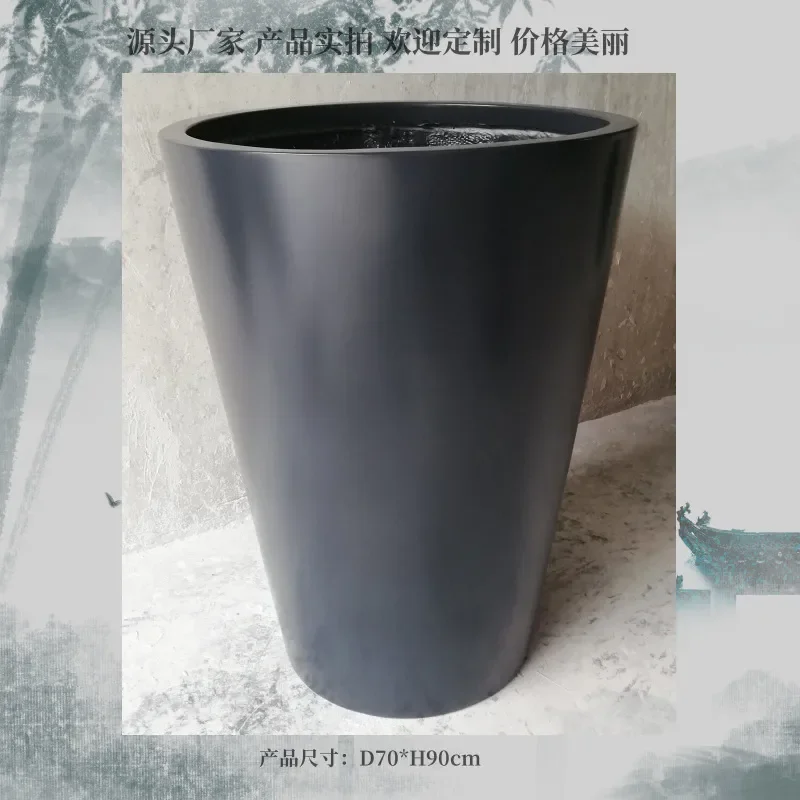 Large FRP Fiberglass Flower Pot for Outdoor Hotel Commercial Center Leisure Club Green Plant Combination Planter