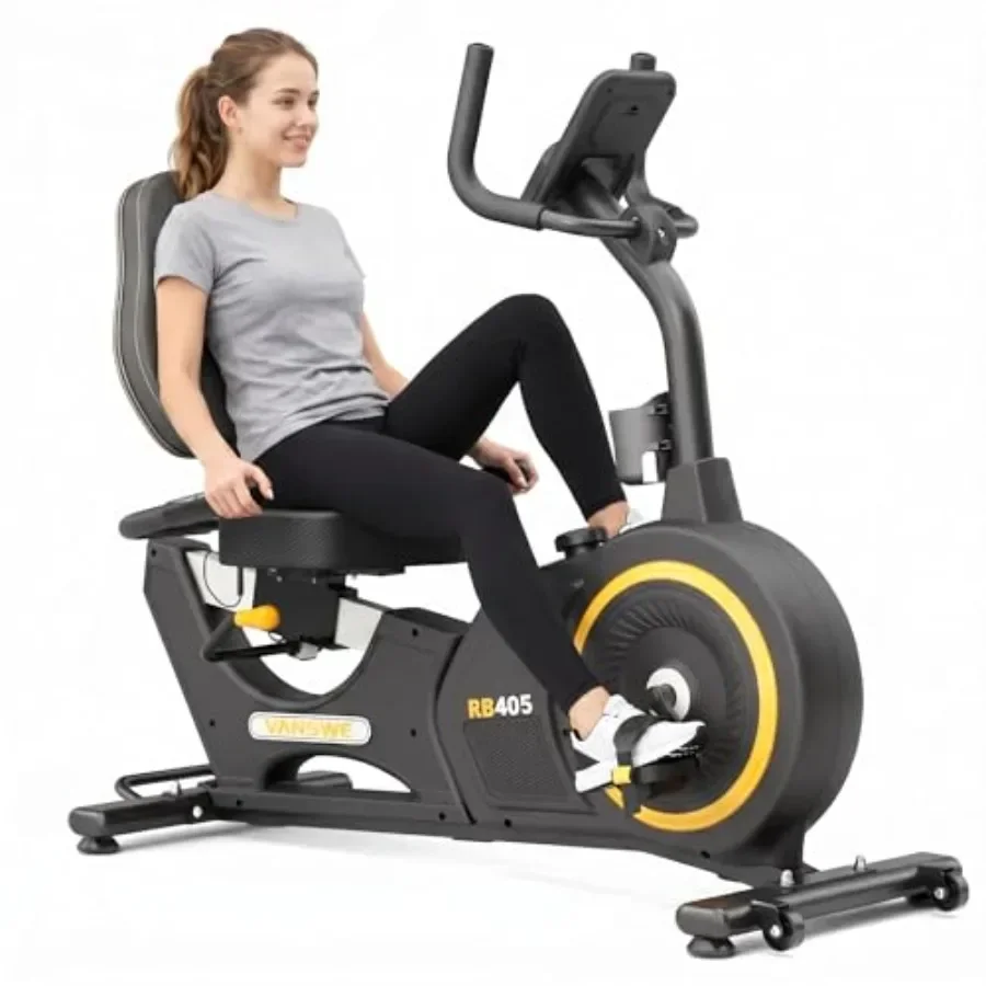 Recumbent Exercise Bike for Home Seniors Light Commercial: Steel Frame, Black, Low-Impact Comfort Design