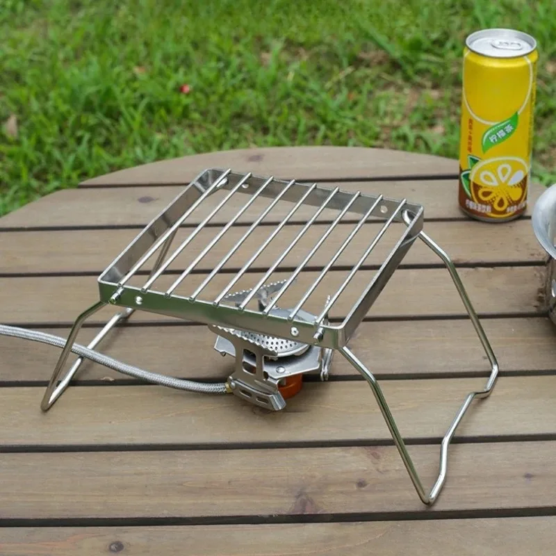 Outdoor Stainless Steel Stove Holder Camping Portable Folding Mini Barbecue Rack Pot Holder Baking Tray Holder