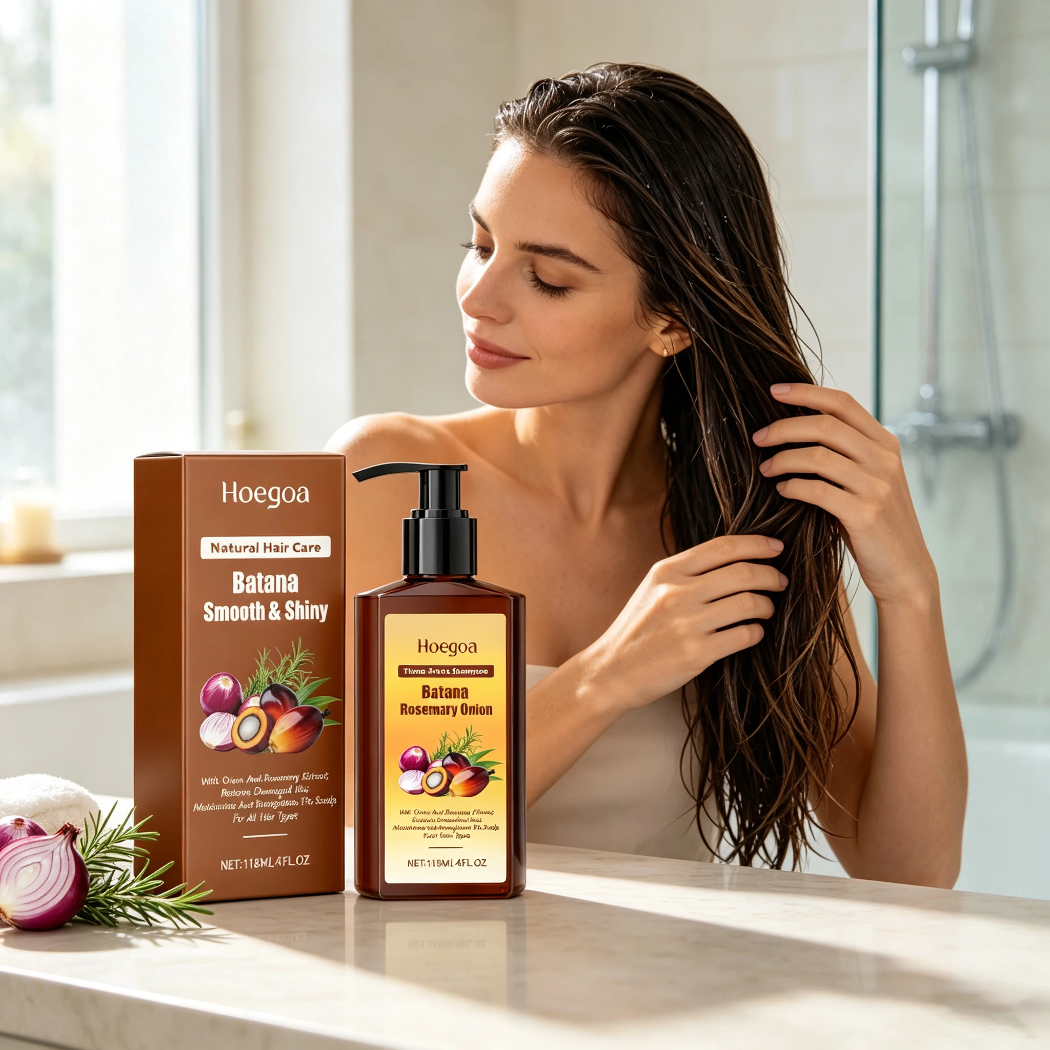 Batana Oil Shampoo Repairing Damaged Strengthen Hair Roots Oil Control Remove Dandruff Nourishing Anti-Hair Loss 3 in 1 Shampoo