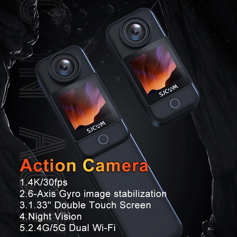 Pocket Action Camera 4K FHD With Long Battery Life Video 30M Waterproof 5G WiFi Night Vision Camera Sport Action Cam