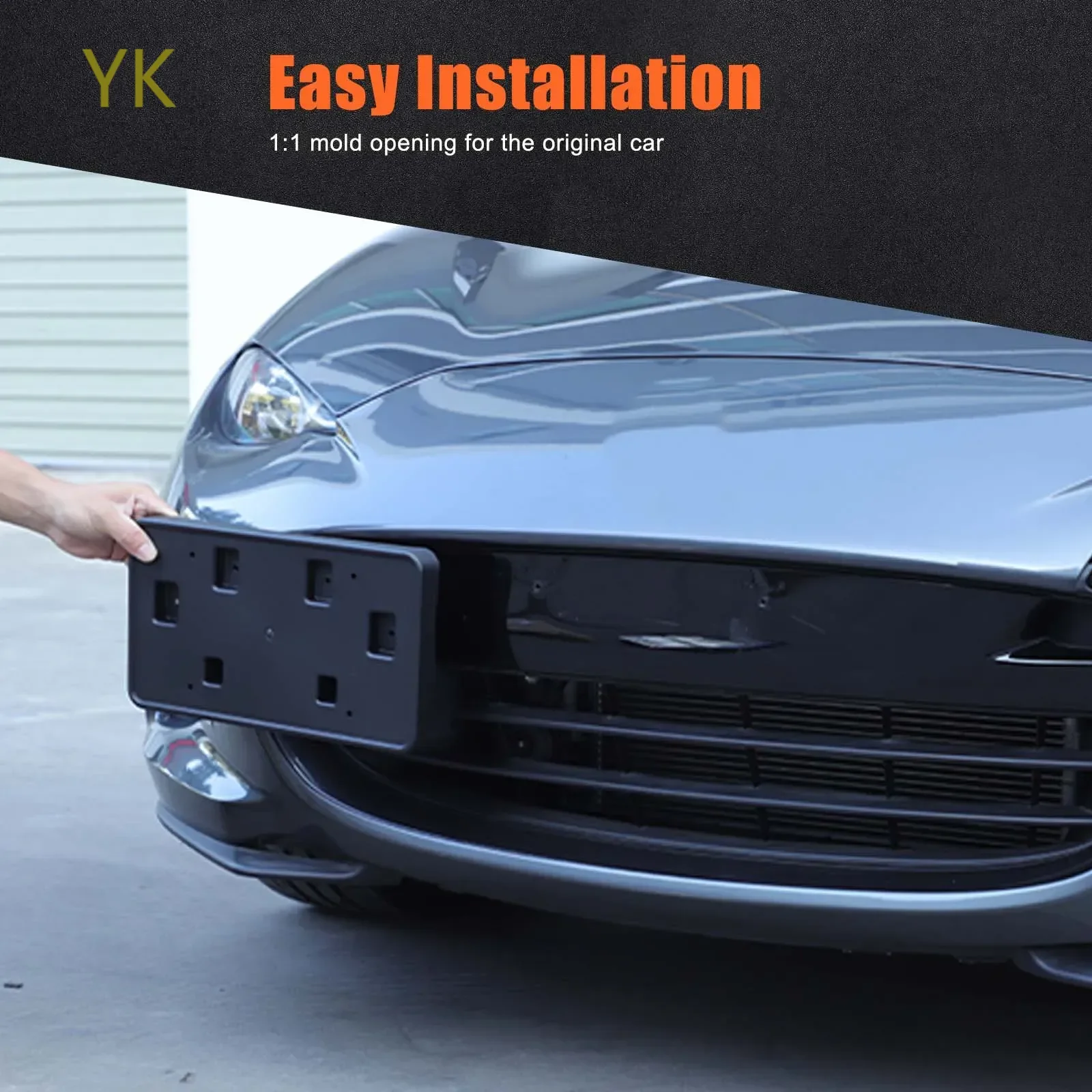 

For Mazda MX-5 ND 2016-2024 ABS Black Car Front Bumper License Plate Bracket Car Accessories para auto