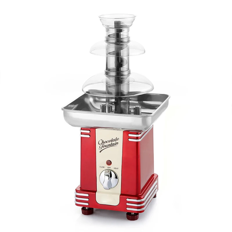 Small Chocolate Fountain Machine Three Layers Electric Chocolate Melting Machine 220V Cheese Fondue Chocolate Machine