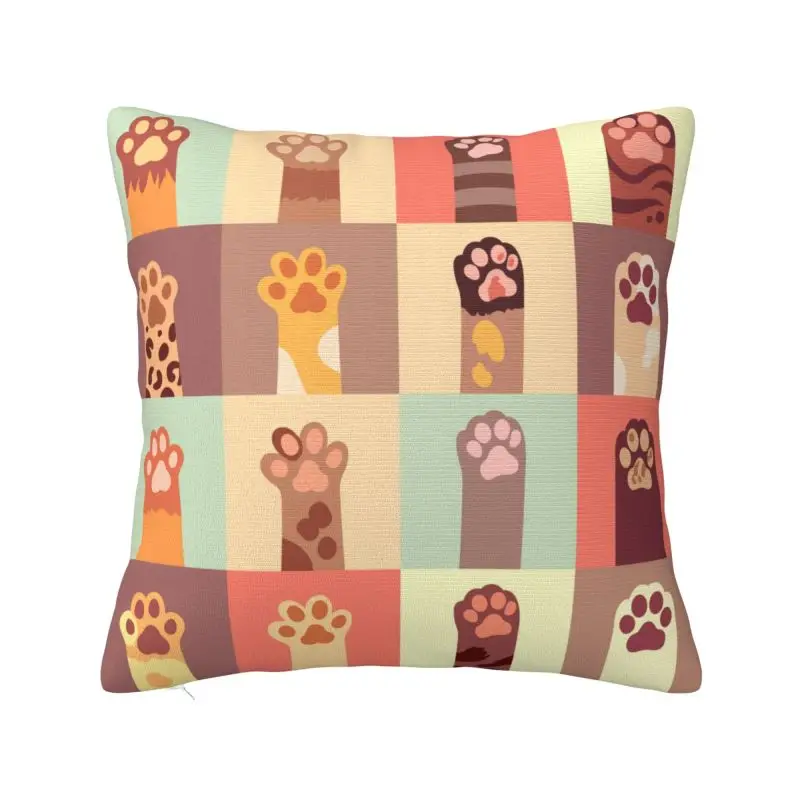 Custom Luxury Cats Paw Pattern Cushion Cover for Sofa Polyester Pillow Case