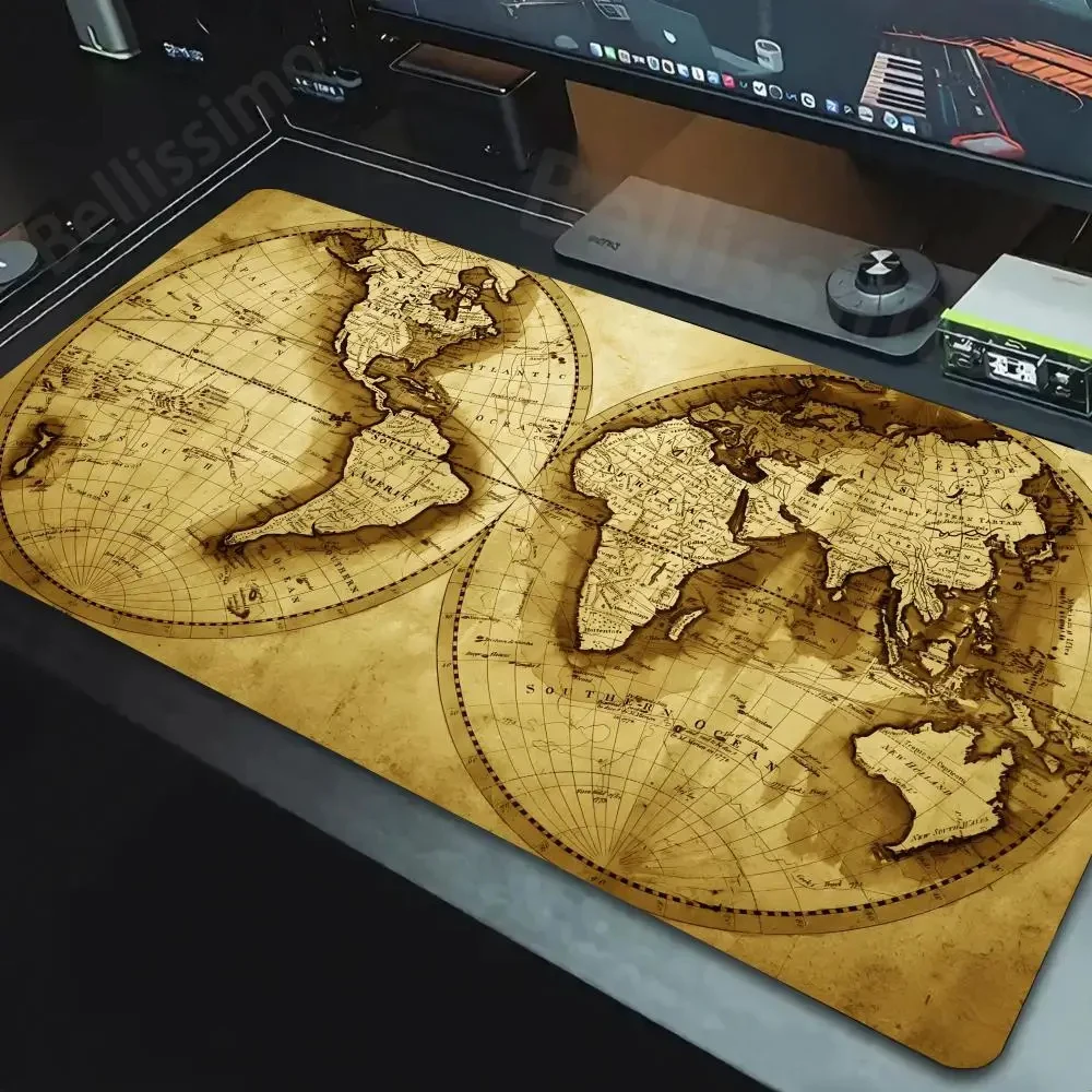 Xxl Office Computer Desk mat Vintage Mousepad Gamer Old World Map Mouse pad Large Table 600x1200 mat Gaming Anime Pad Mosue Mats