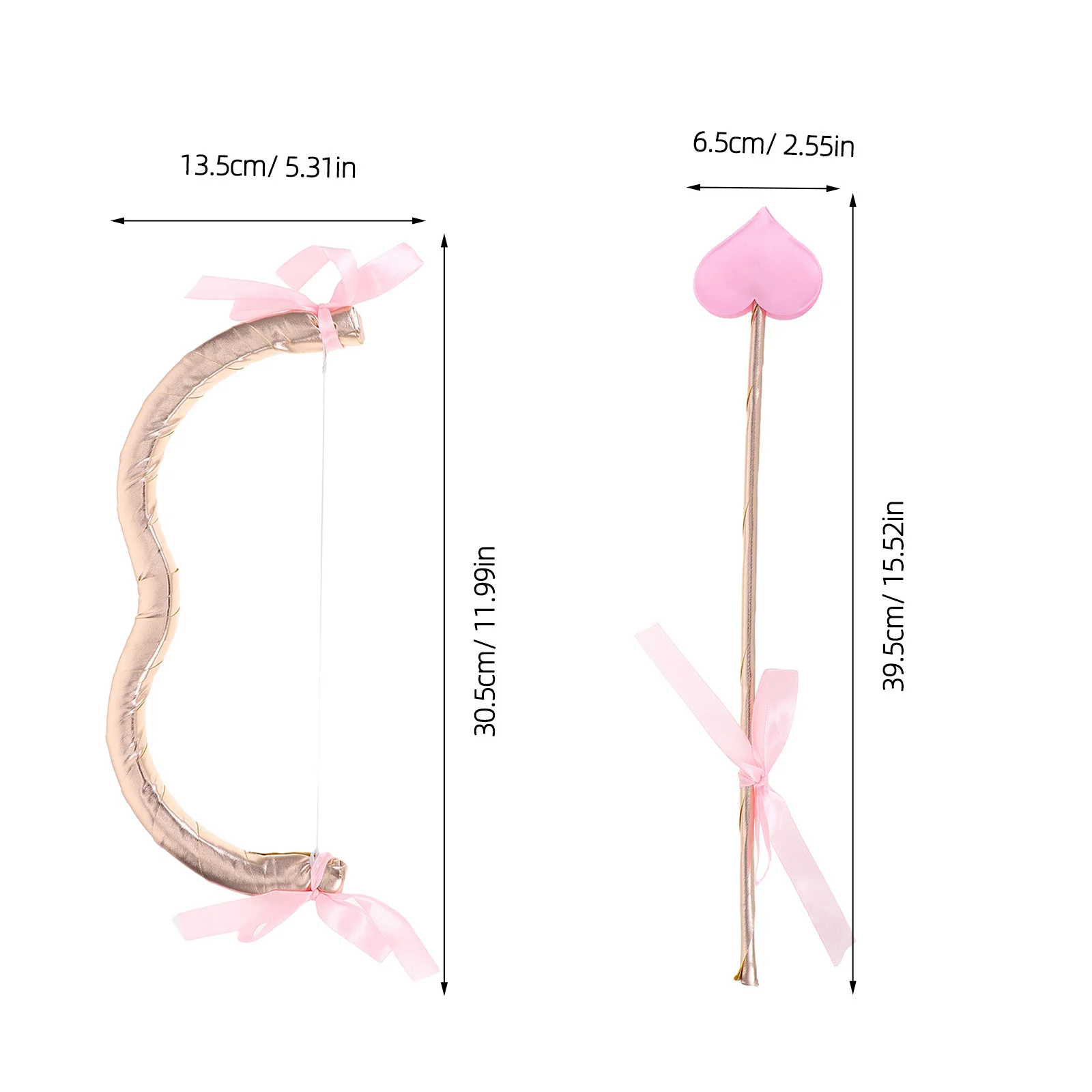 Łuk i strzały Cupida Mini Łuk Strzały w kształcie serca Akcesorium do kostiumu walentynkowego dla dorosłych Cosplay Upominek na przyjęcie Dekoracja ślubna