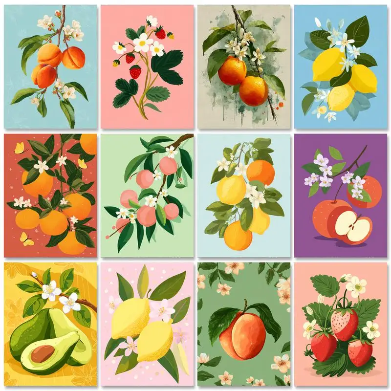 

GATYZTORY 40x50 см рамка для рисования по номерам для взрослых натюрморт краска по номерам фруктовая картина на холсте для настенного художественного декора