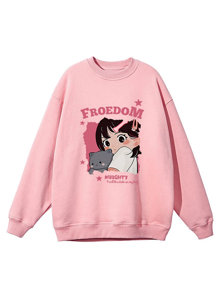 Imagem -02 - Pullovers Kawaii Graphic Essentials Feminino Moletom Casual Solto Streetwear Aconchegante Moda Coreana Outono Inverno Anos 2000