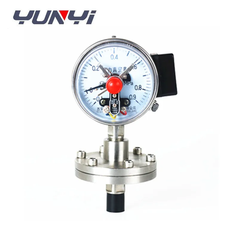 Yunyi Hot air pressure gauges Stainless steel flange type Diaphragm Seal electric contact Pressure Gauge