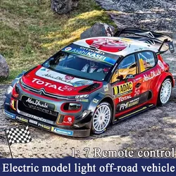 Km Thor's New Rally Car Simulation Citroen C3 1:7 Remote Control Electric Model Light Set Off Road Vehicle Adult Rc Toy