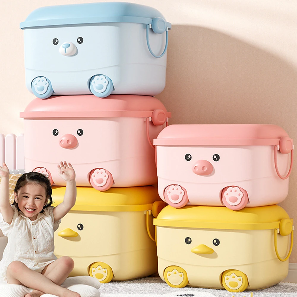 

Multifunctional Plastic Storage Box Roller Toy Containers Clothing Storage Box Large Capacity Household Block Storage Containers