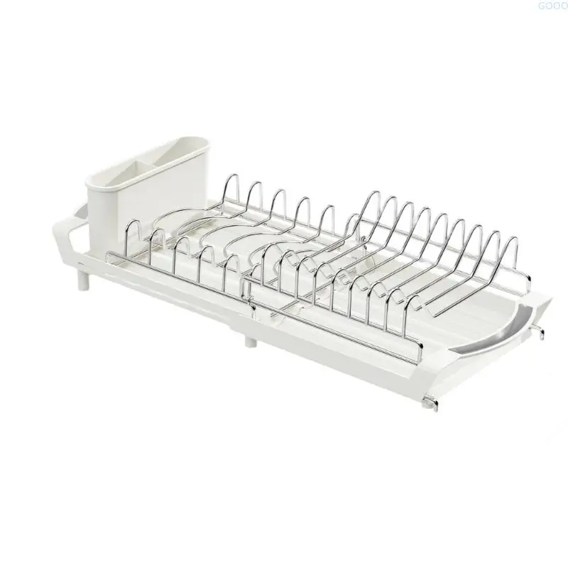 23GA Space Efficient Convertible Metal Dish Drainer For Countertop Or Sink