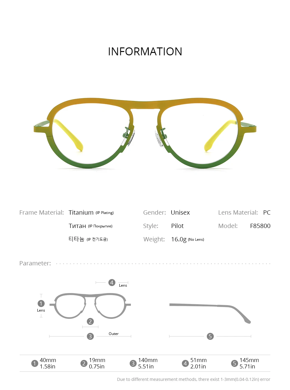 FONEX Reines Titan Brillengestell Damen 2025, neue trendige Mode, Markendesign, Polygon-Brillen, Herren, hochwertige Brillen 85841 – Detail 15
