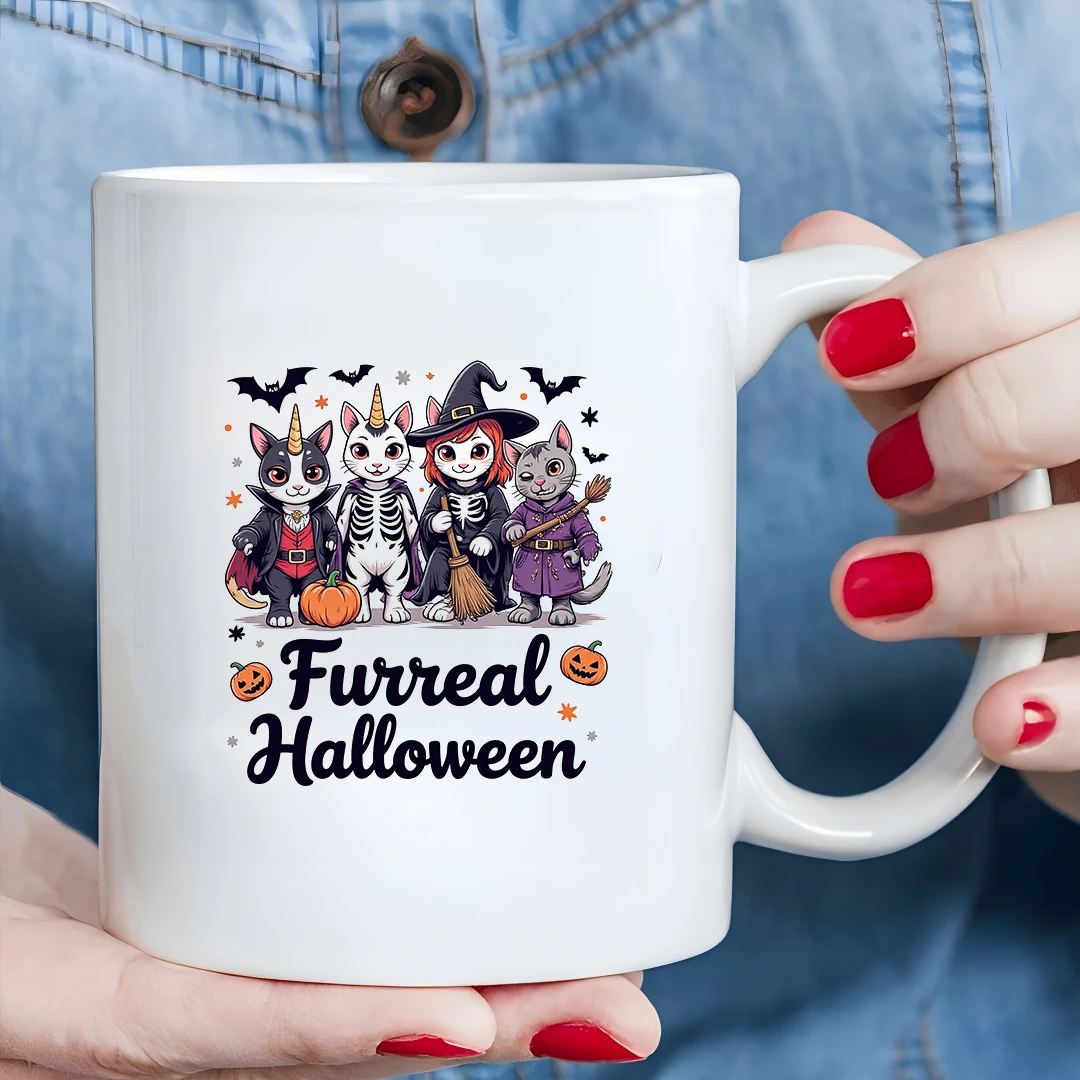 

11oz Halloween Cartoon Cat Mug Kids Drink Cup Christmas Gift Family Office Cup