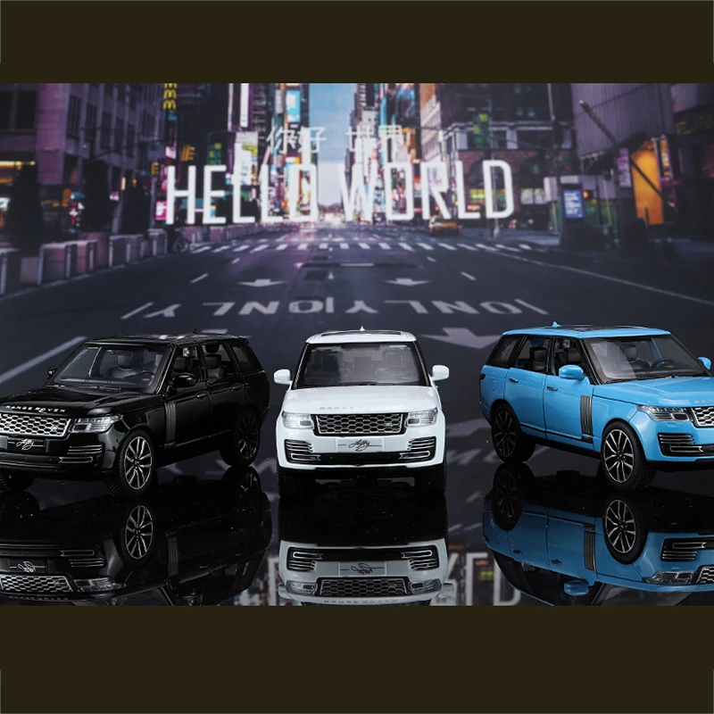 LICENIDO 1:32 Range Rover 50 aniversario aleación Diecast Metal vehículo sonido luz tirar hacia atrás una pieza coleccionar juguetes de decoración