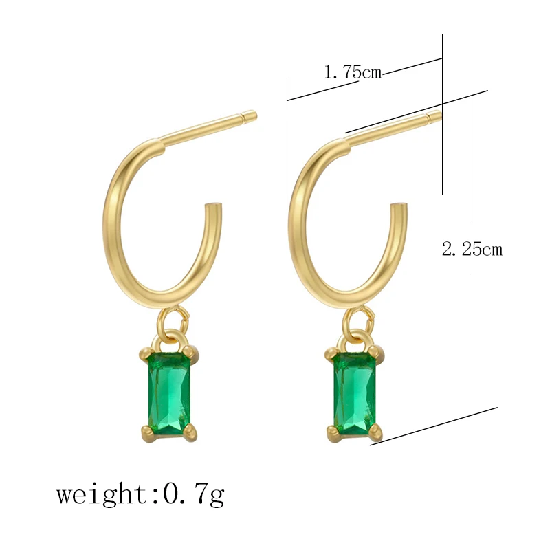 2026 New Fashion Gold Square Purple Crystal Earrings for Women Luxury Zircon Drop Dangle Earring Elegant Party Jewelry Gift