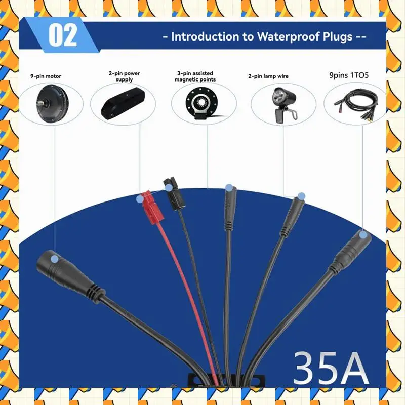 abyb-for-ebike-controller-kt-35a-36-48v-52v-12-tube-sine-wave-waterproof-plug-for-ebike-motor-conversion-accessories