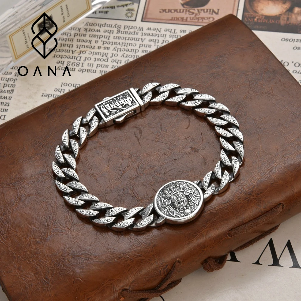 OANA S925 Sterling Silver Zakiram Ring Retro Bracelet Boys Light Luxury Niche Jewelry Punk High-end Jewelry